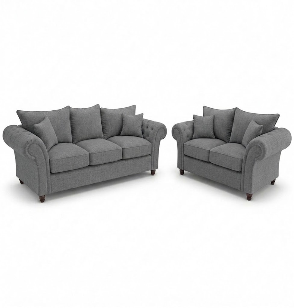 Nicole 3+2 Seater Naples Dark Grey Sofa
