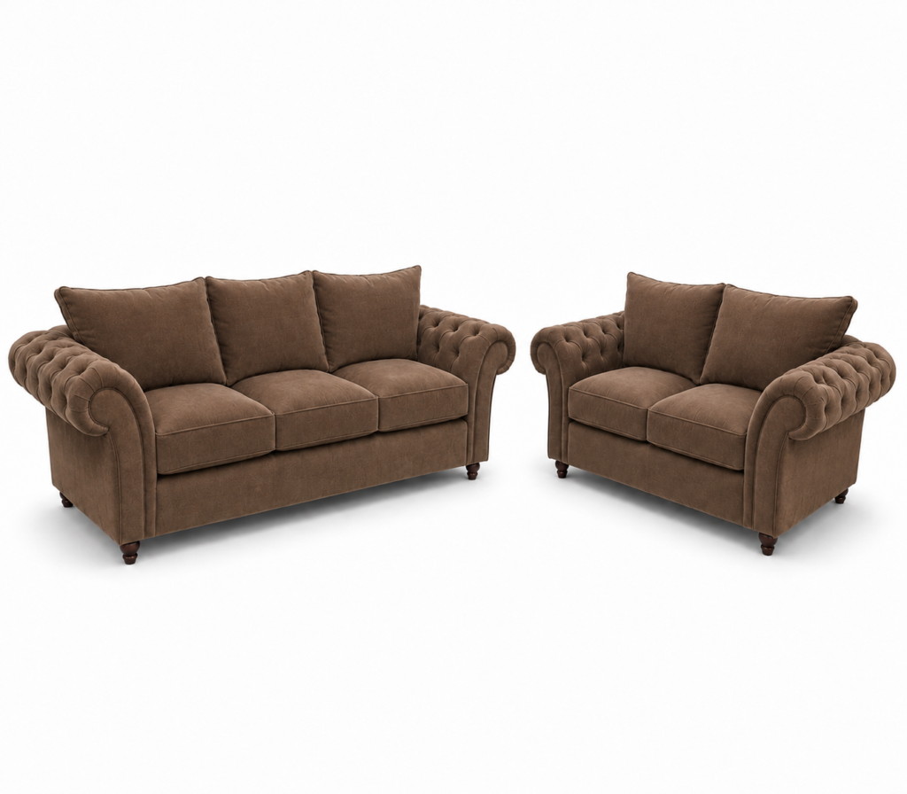 Nicole 3+2 Seater Plush Velvet Coffee Sofa