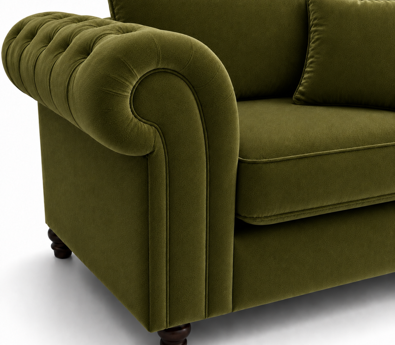 Nicole 3+2 Seater Plush Velvet Olive Green Sofa - Image 3