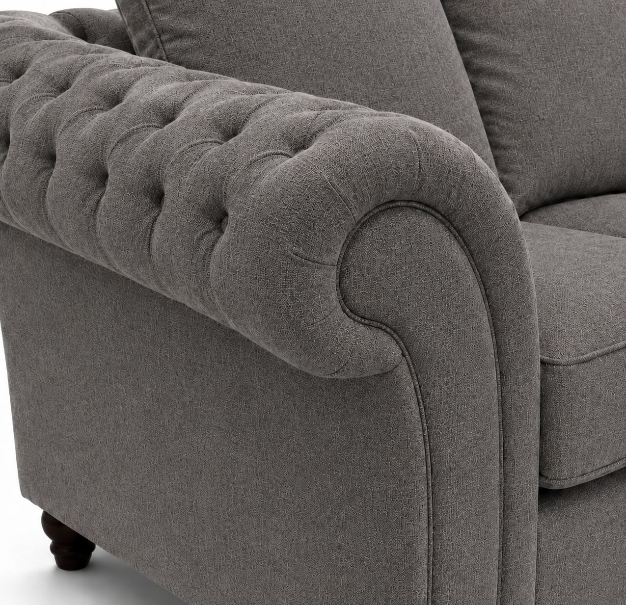 Nicole 5 Seater Corner Chenille Charcoal Sofa 3