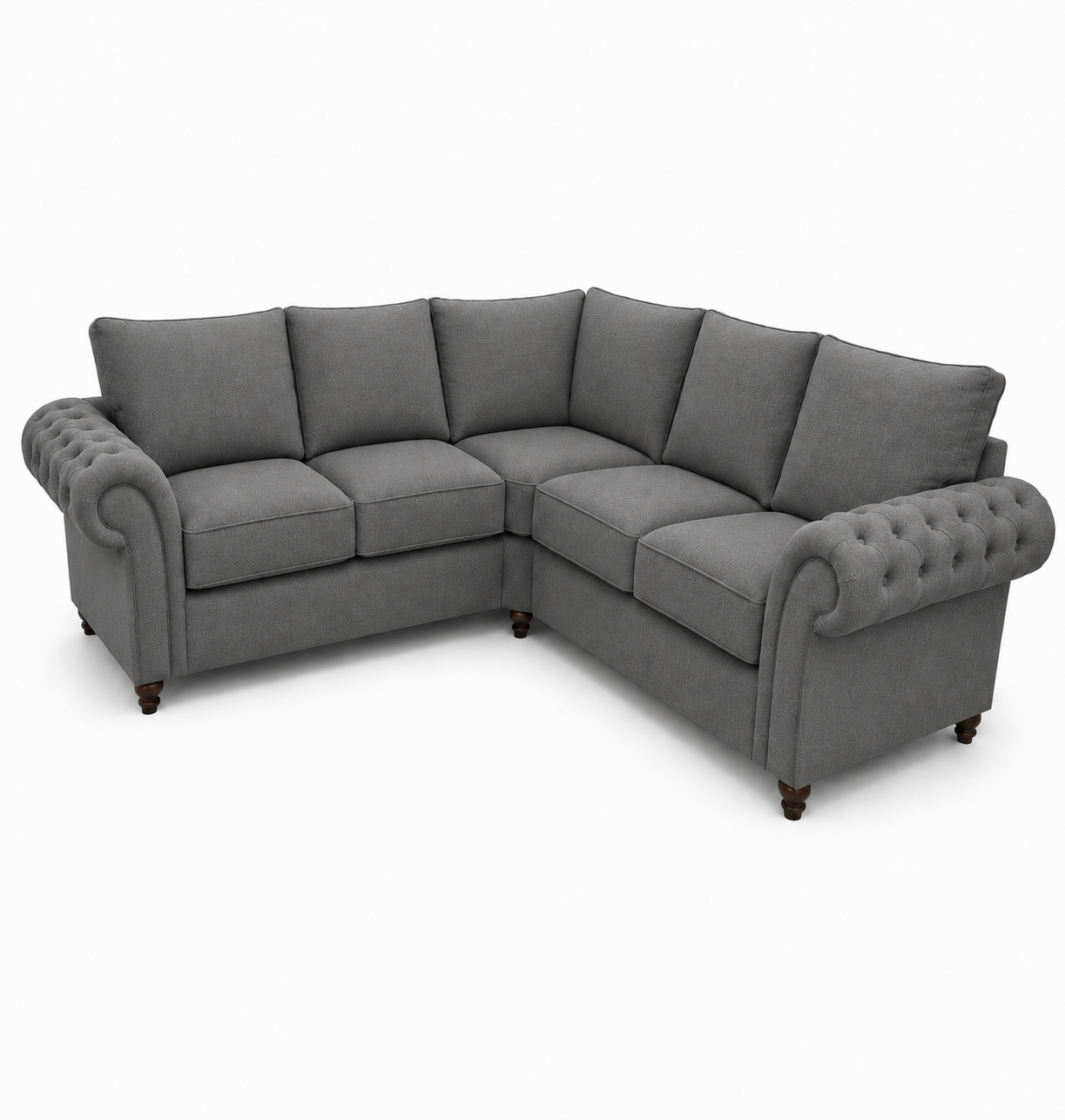 Nicole 5 Seater Corner Chenille Charcoal Sofa