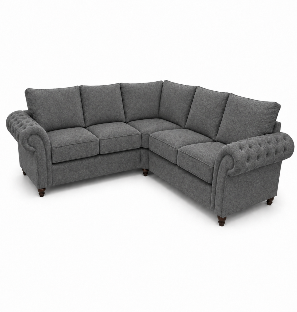 Nicole 5 Seater Corner Chenille Dark Grey Sofa