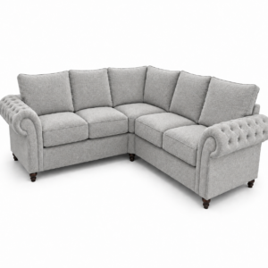 Nicole 5 Seater Corner Chenille Silver Sofa