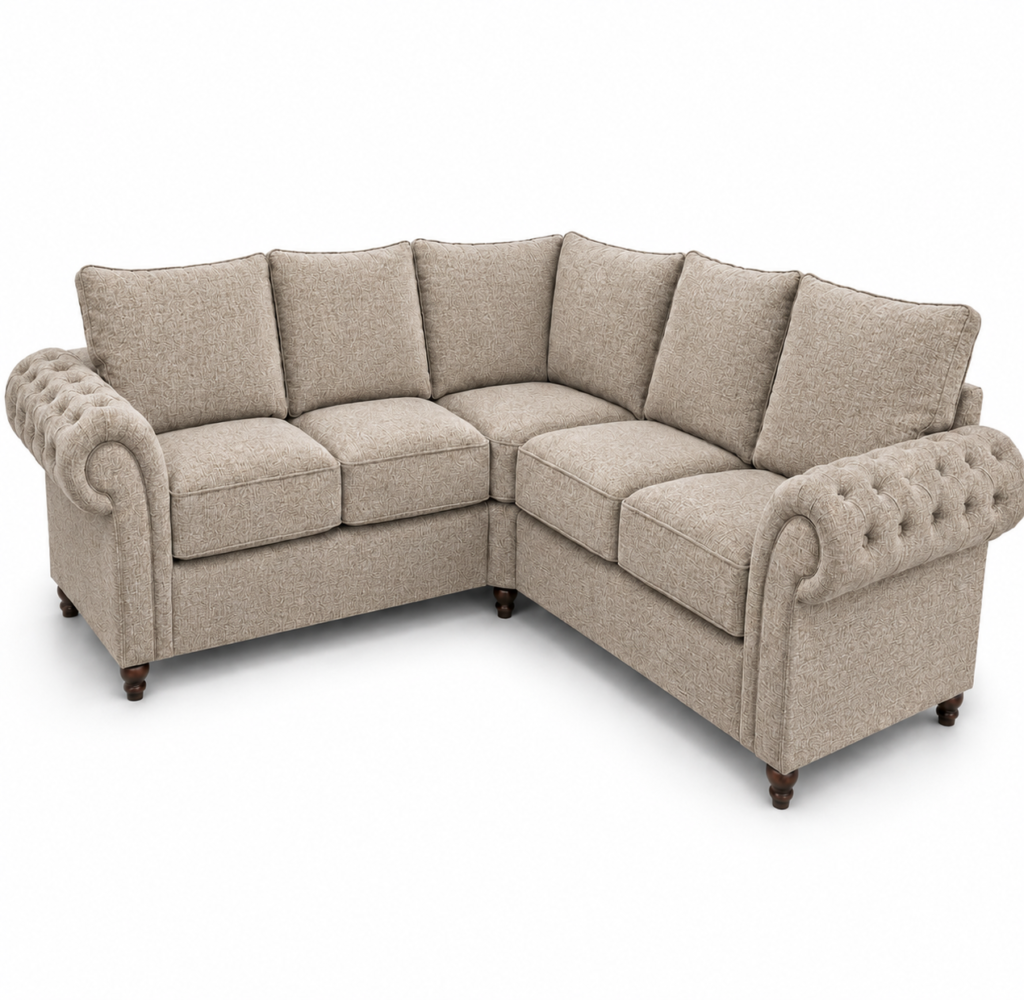 Nicole 5 Seater Corner Chenille Truffle Sofa