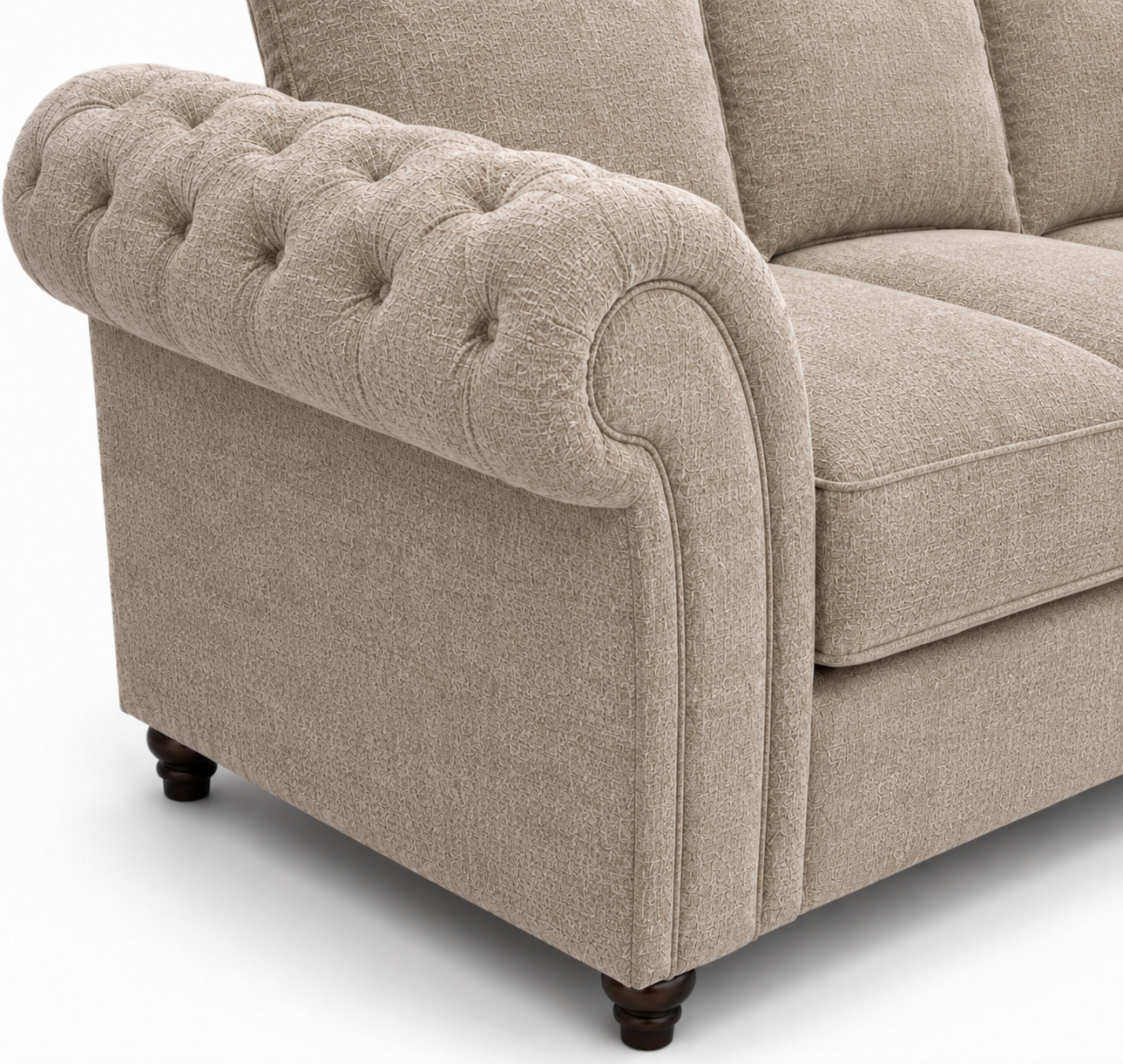 Nicole 5 Seater Corner Chenille Truffle Sofa 3