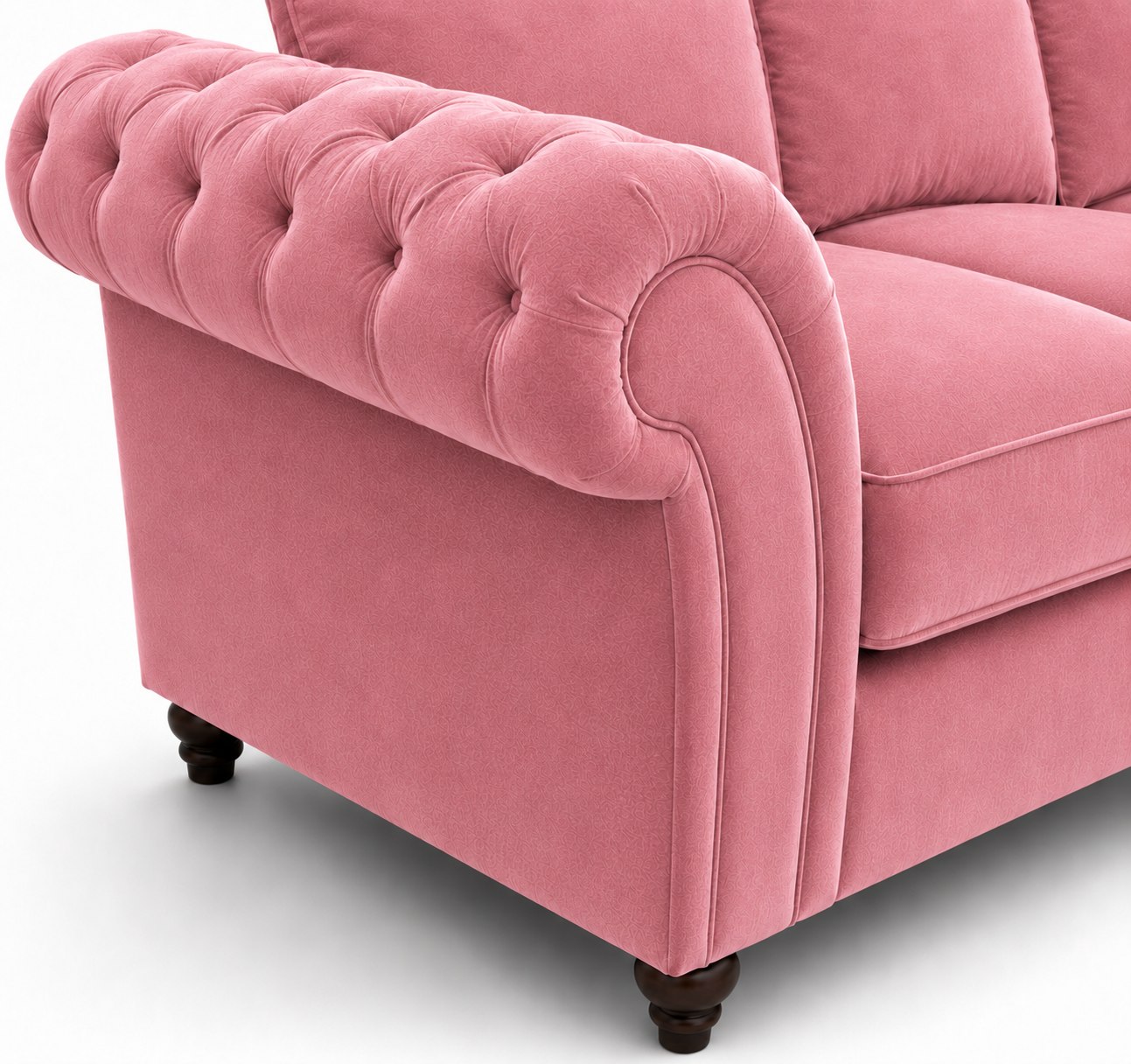 Nicole 5 Seater Corner Plush Velvet Pink Sofa - Image 3