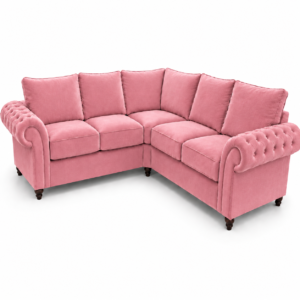 Nicole 5 Seater Corner Plush Velvet Pink Sofa