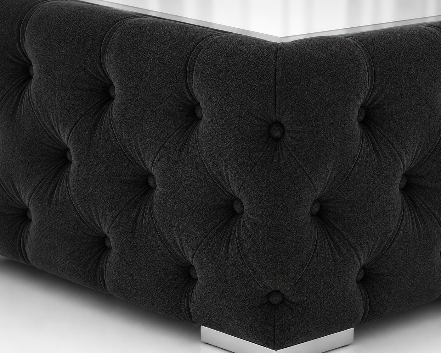 Nicole Chenille Black Matching Sofa Mairo Coffee Table 3