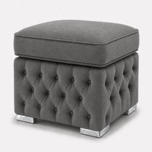 Nicole Chenille Dark Grey Gloria Footstool Without Storage