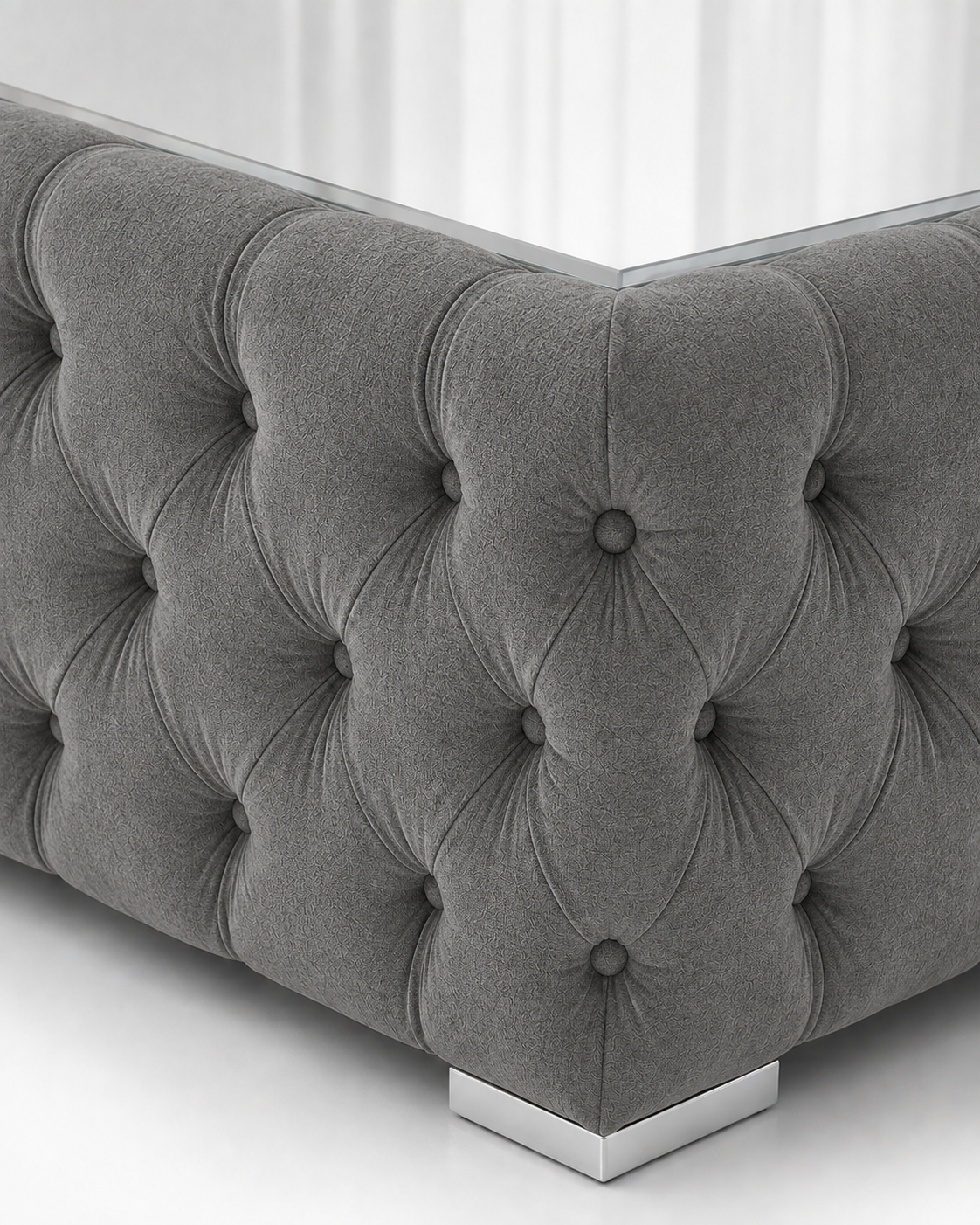 Nicole Chenille Dark Grey Matching Sofa Mairo Coffee Table 3