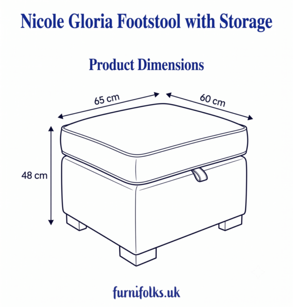 Nicole Chenille Silver Gloria Footstool With Storage 5