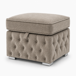 Nicole Chenille Truffle Gloria Footstool With Storage