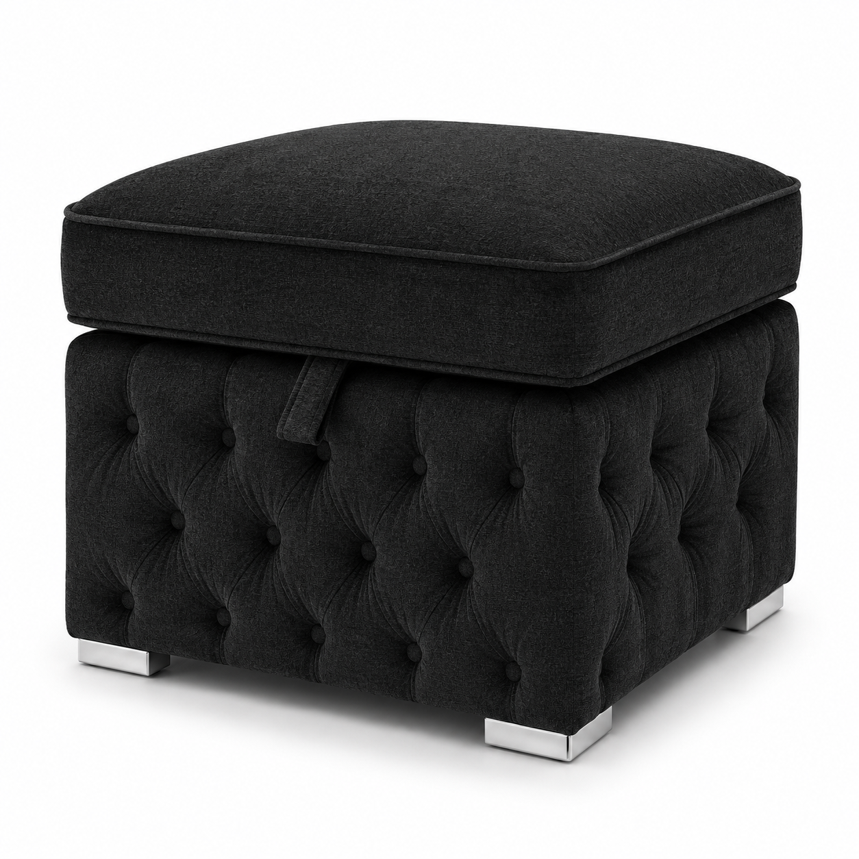Nicole Large U Shape Chenille Black Sofa 6