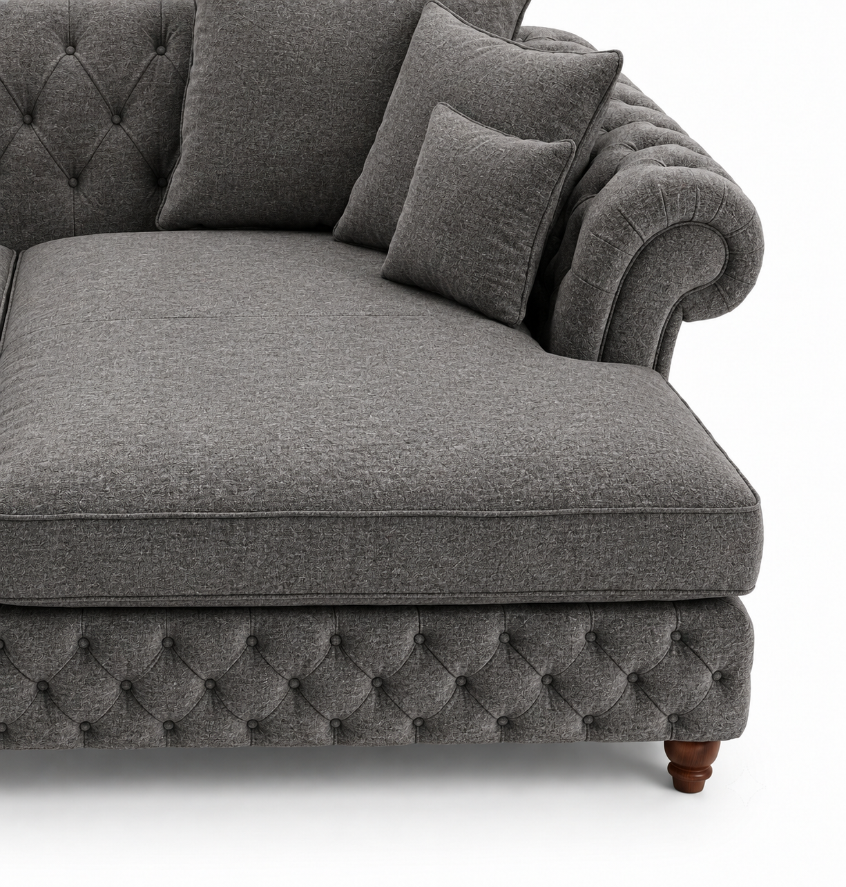 Nicole Large U Shape Chenille Dark Grey Sofa 3
