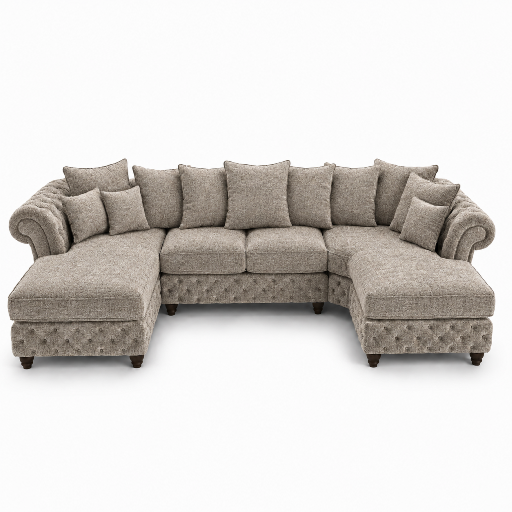 Nicole Large U-Shape Chenille Truffle Sofa