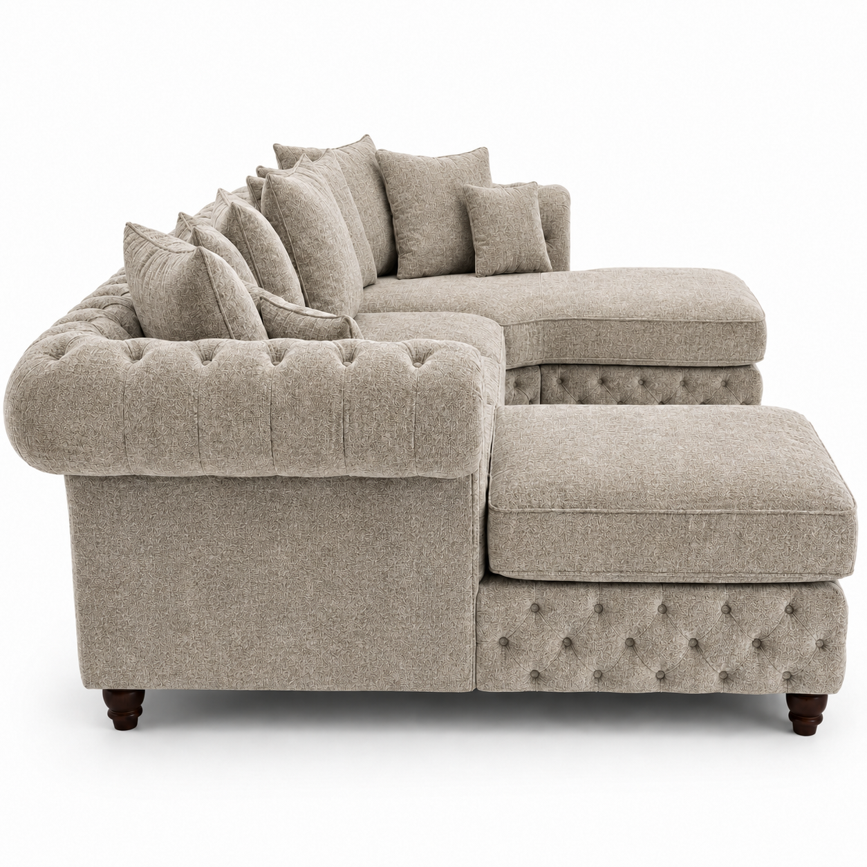 Nicole Large U-Shape Chenille Truffle Sofa 2