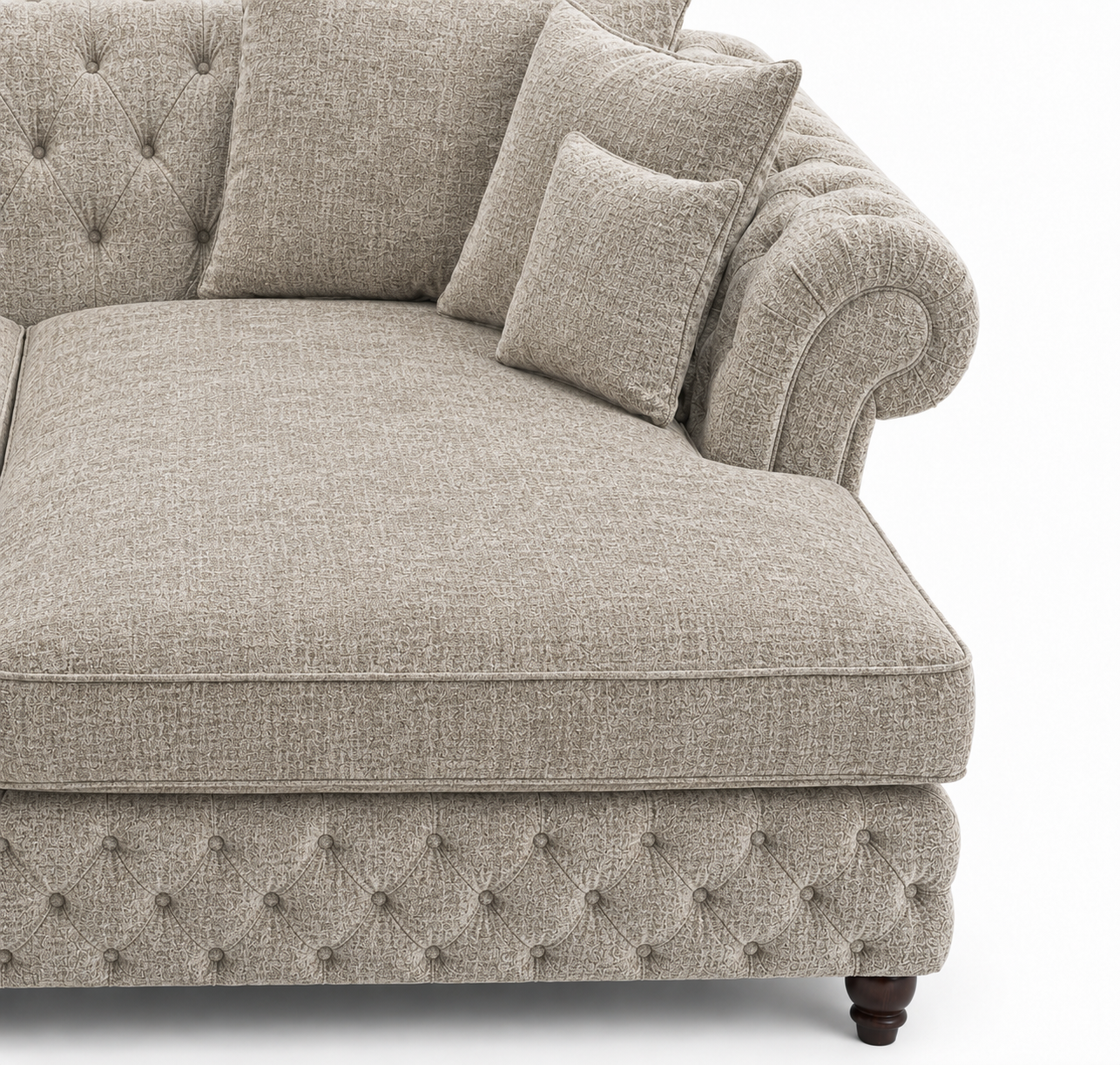Nicole Large U-Shape Chenille Truffle Sofa 3