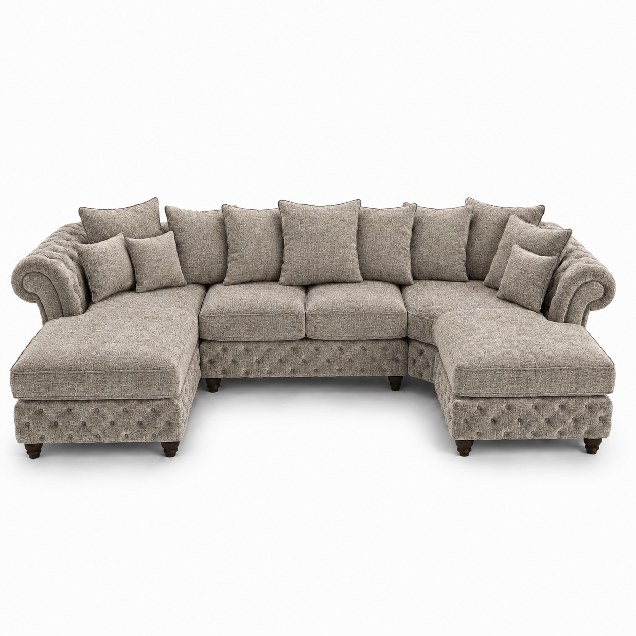 Nicole Large U-Shape Chenille Truffle Sofa