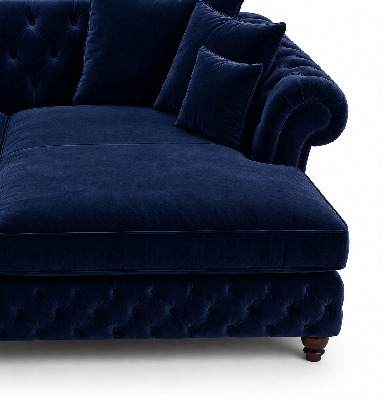 Nicole Large U-Shape Plush Velvet Blue Sofa 3