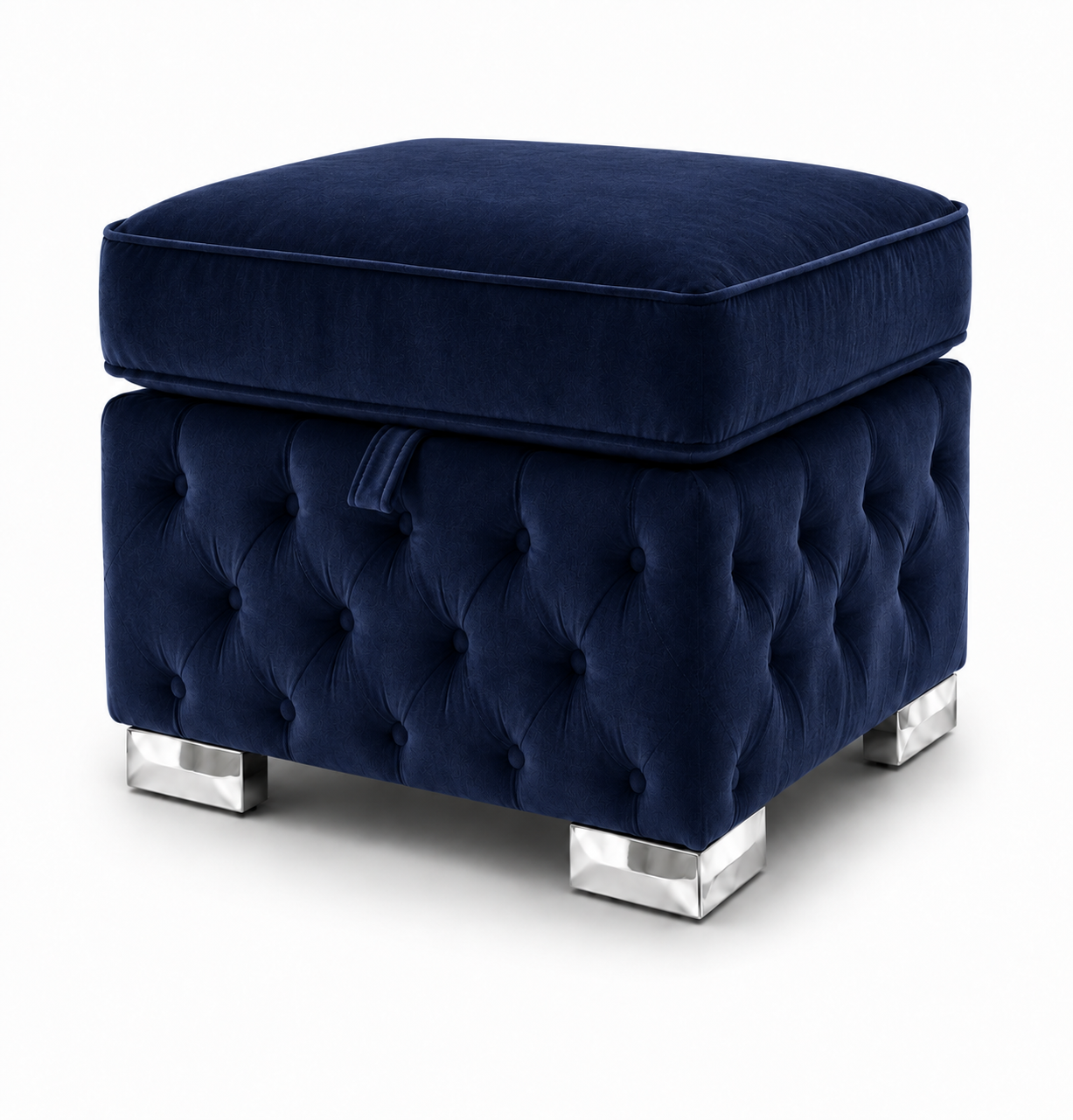 Nicole Large U-Shape Plush Velvet Blue Sofa 6