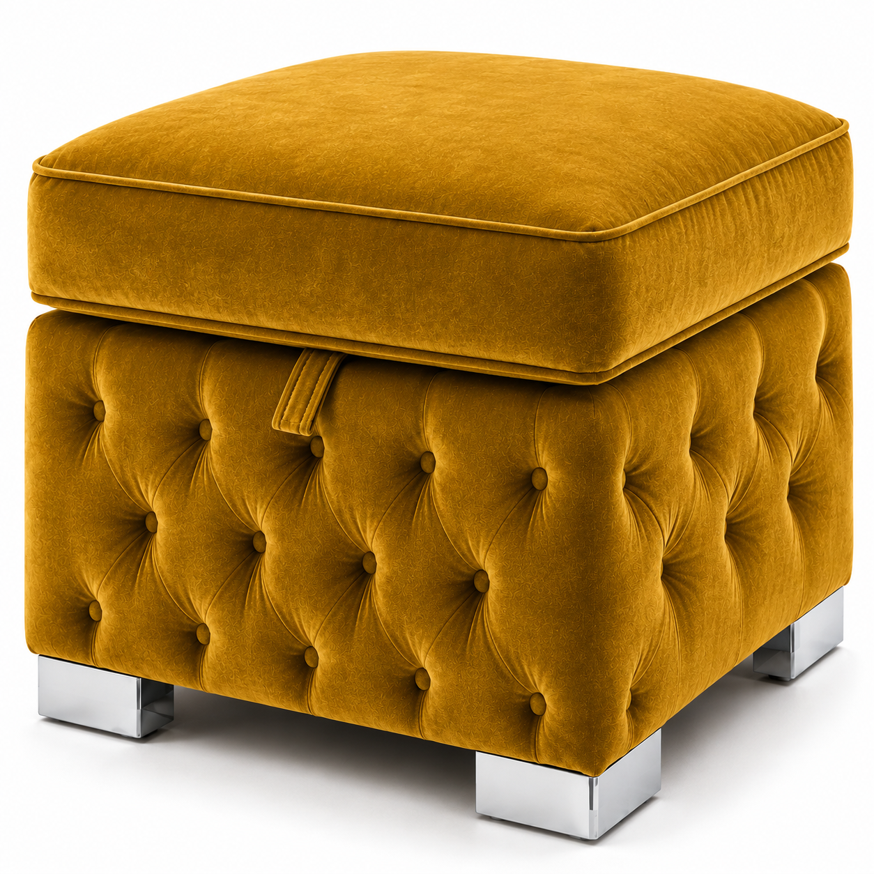 Nicole Mini U-Shape Plush Velvet Mustard Sofa 6