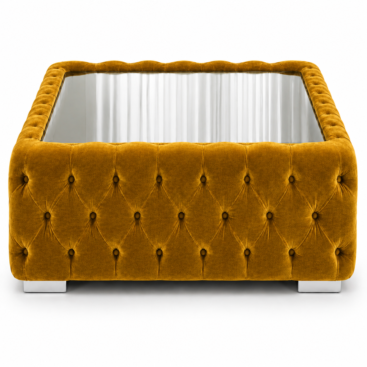 Nicole Mini U-Shape Plush Velvet Mustard Sofa 7