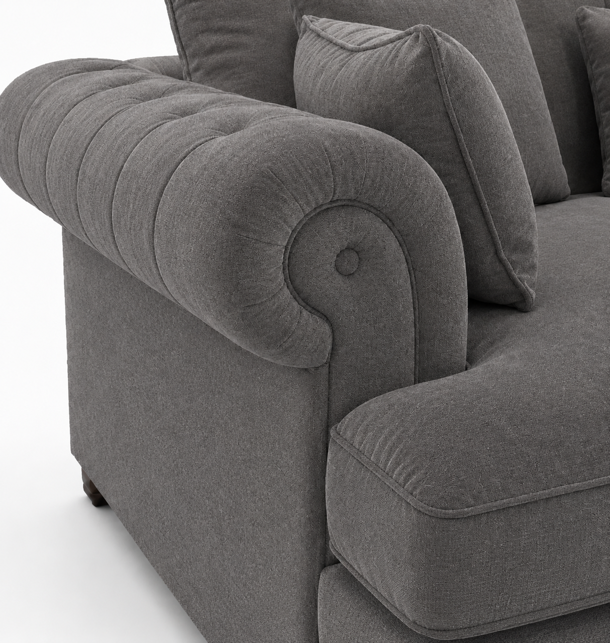 Nicole Mini U Shape Chenille Dark Grey Sofa 3