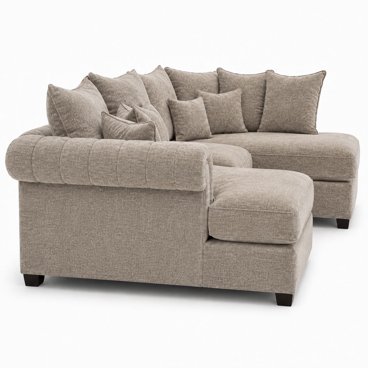 Nicole Mini U-Shape Chenille Truffle Sofa 2