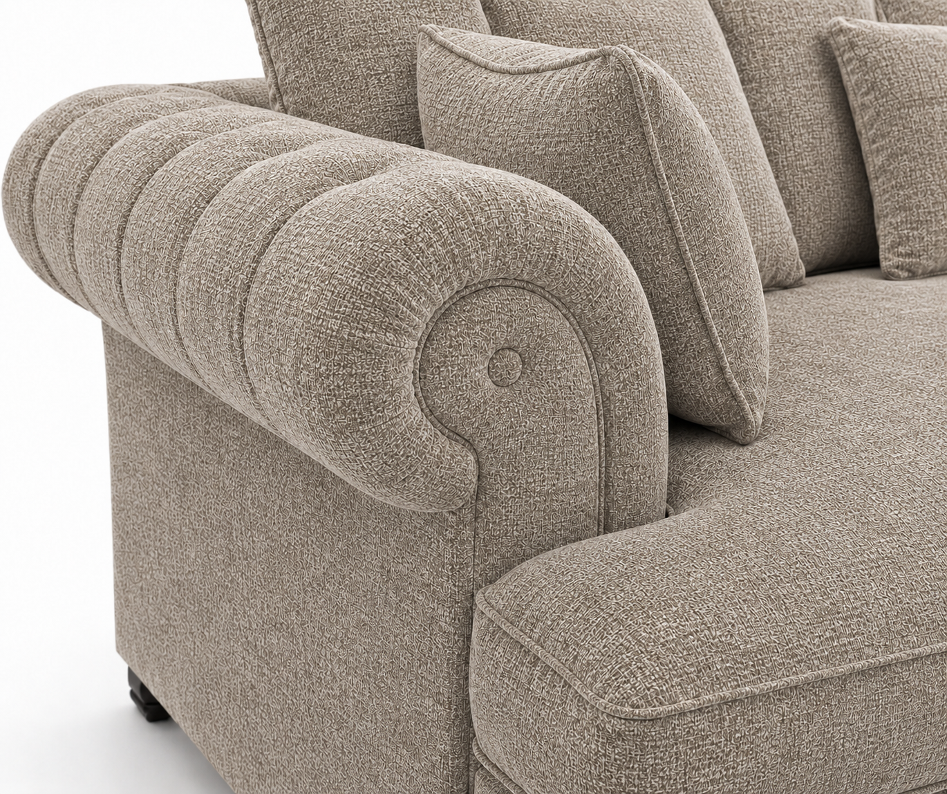 Nicole Mini U-Shape Chenille Truffle Sofa 3