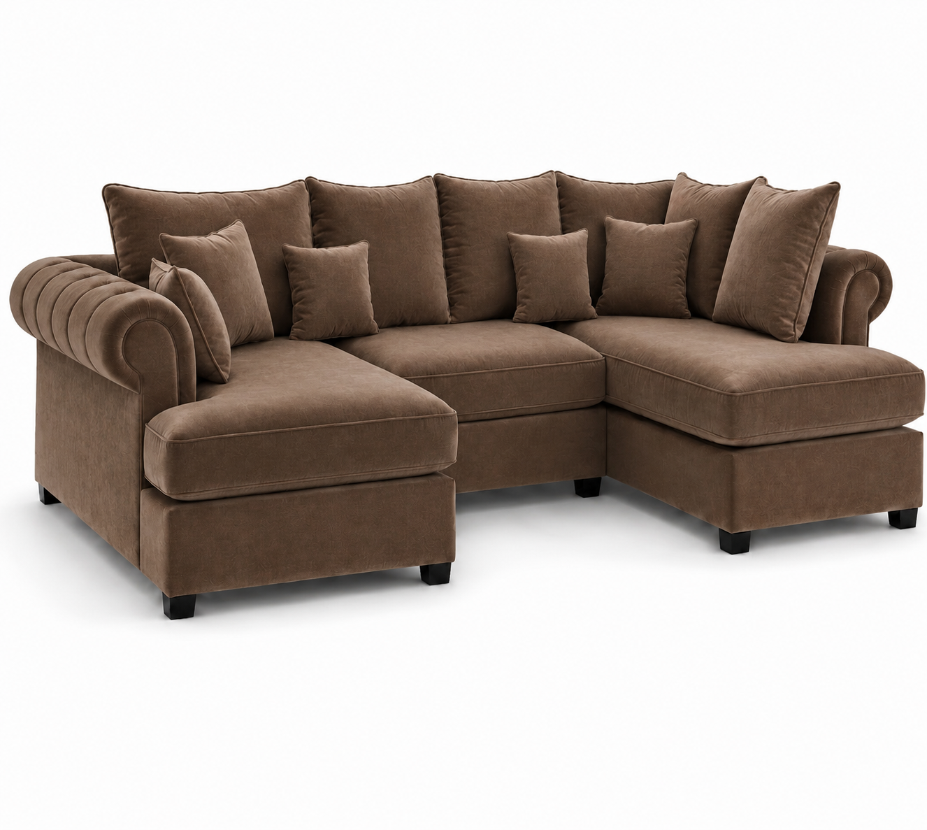 Nicole Mini U Shape Plush Velvet Coffee Sofa