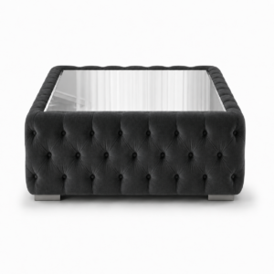 Nicole Plush Velvet Black Matching Sofa Mairo Coffee Table