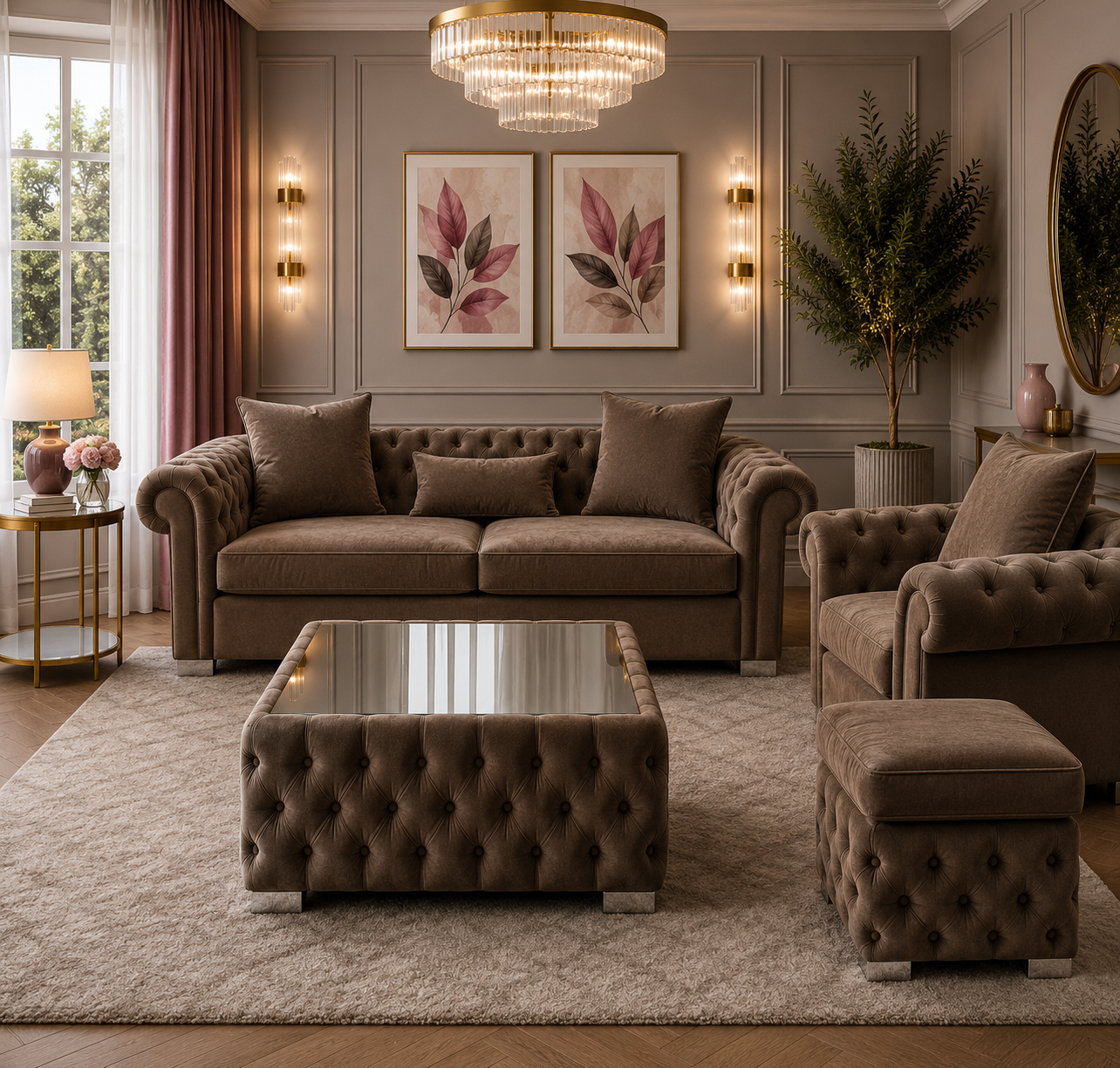 Nicole Plush Velvet Coffee Coffee Table 4