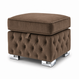 Nicole Plush Velvet Coffee Gloria Footstool With Storage