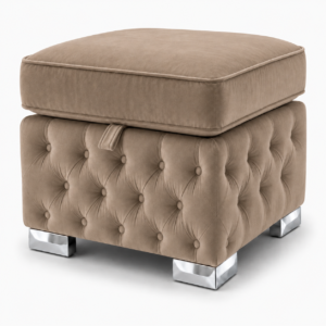 Nicole Plush Velvet Mink Gloria Footstool With Storage