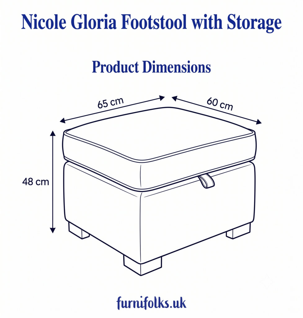 Nicole Plush Velvet Mink Gloria Footstool With Storage 5