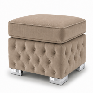 Nicole Plush Velvet Mink Gloria Footstool Without Storage