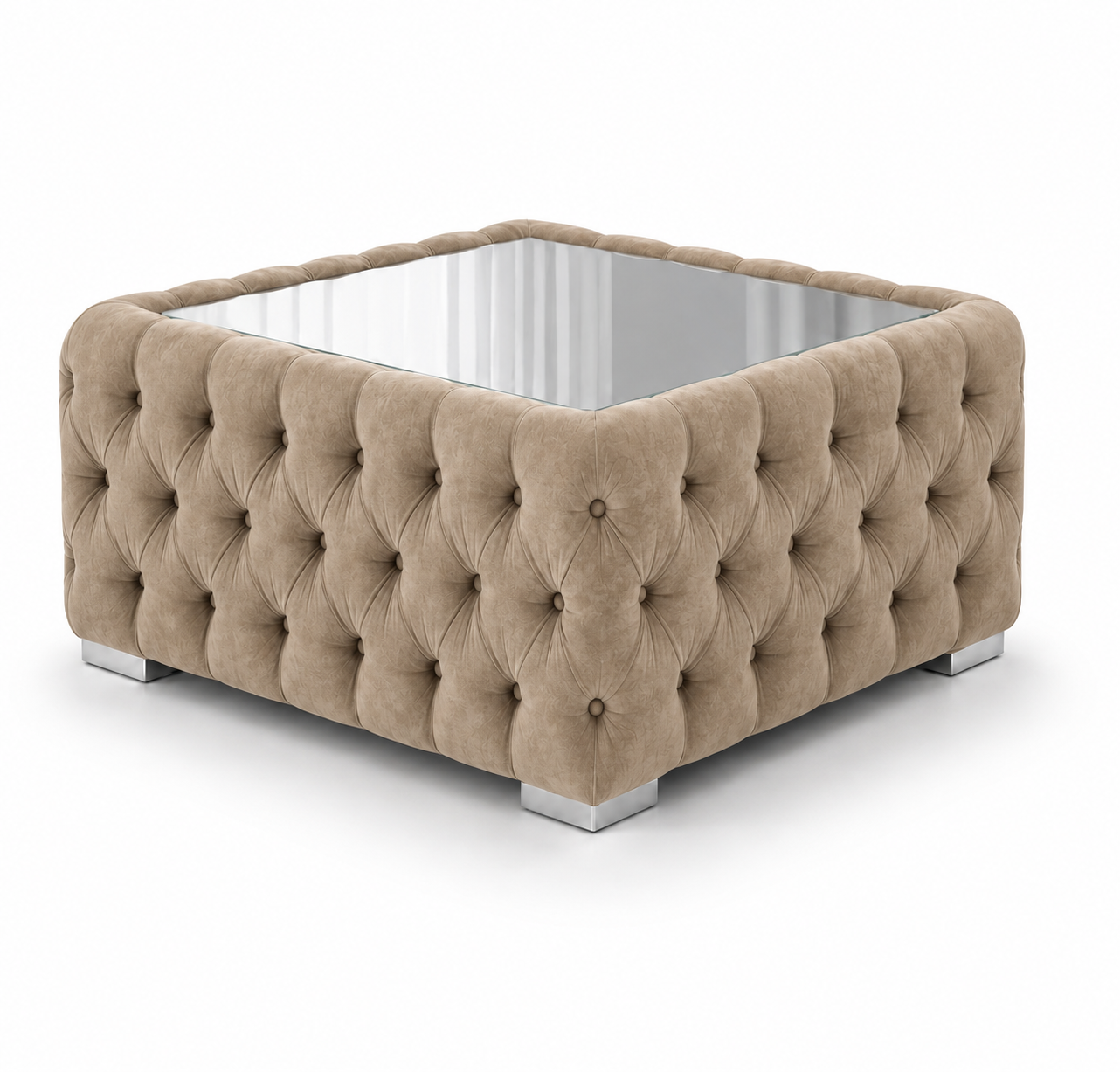 Nicole Plush Velvet Mink Matching Sofa Mairo Coffee Table 2