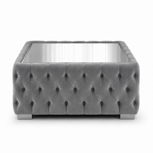 Nicole Plush Velvet Silver Matching Sofa Mairo Coffee Table