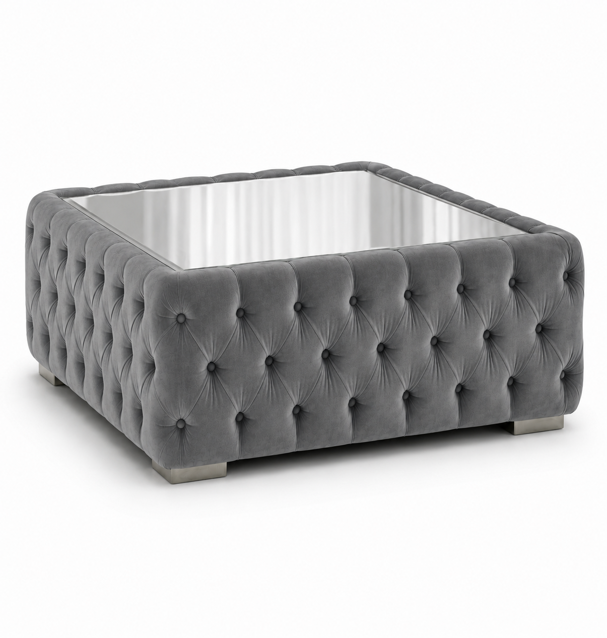 Nicole Plush Velvet Steel Matching Sofa Mairo Coffee Table - Image 2