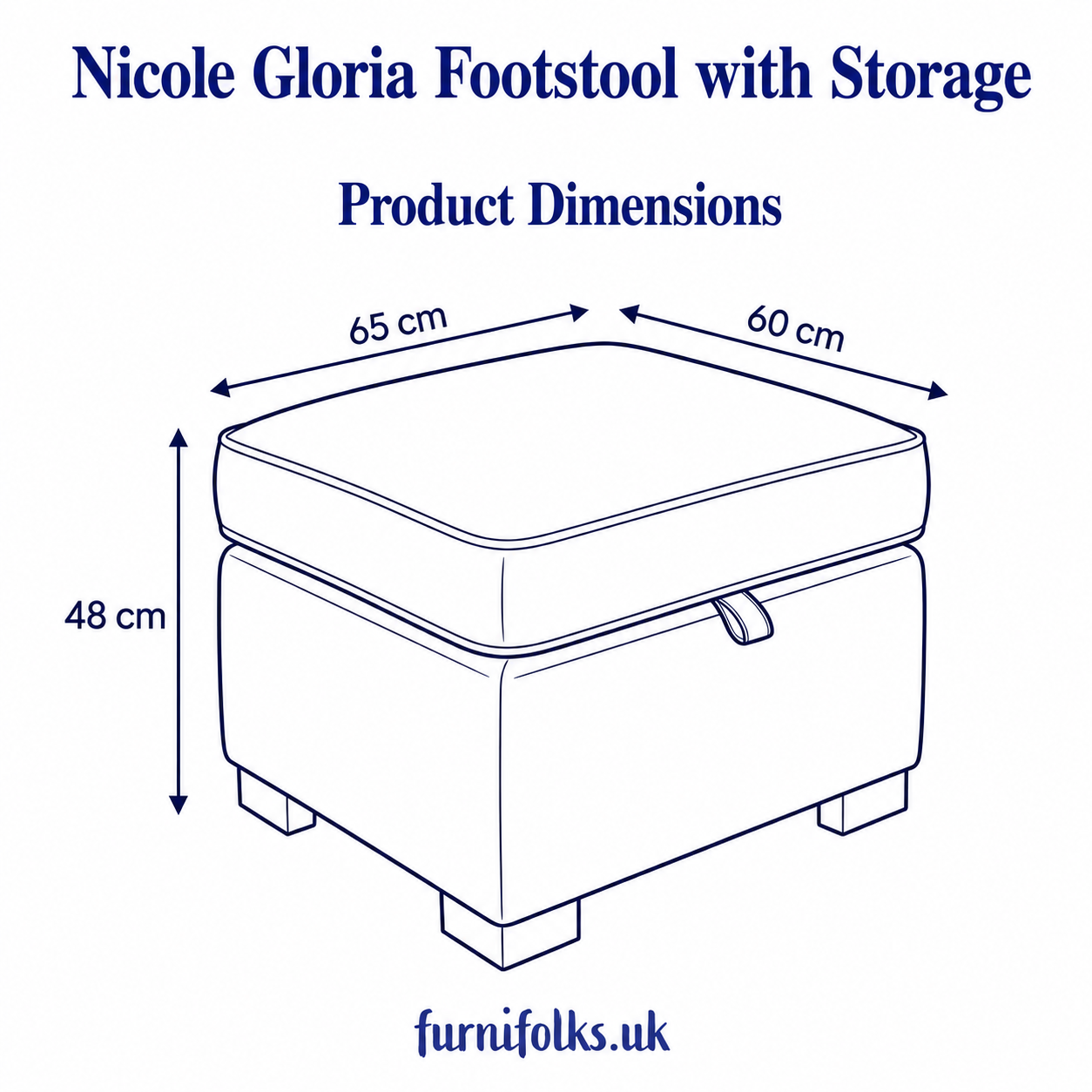 Nicole Plush Velvet Steel Gloria Footstool with Storage - Image 5