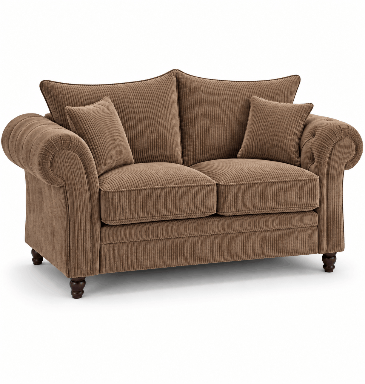 Nicole 2 Seater Jumbo Cord Brown Sofa