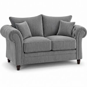 Nicole 2 Seater Jumbo Cord Grey Sofa
