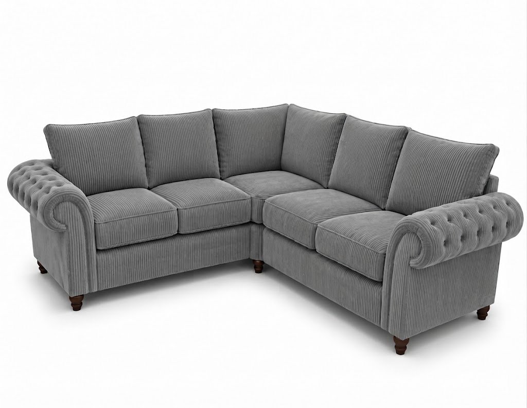 Nicole 5 Seater Jumbo Cord Grey Sofa
