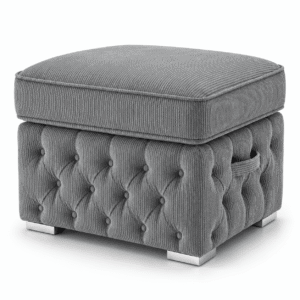 Nicole Jumbo Cord Grey Gloria Footstool Without Storage
