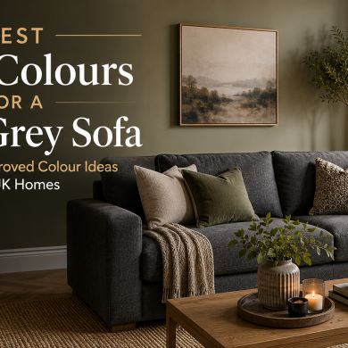Best wall colours with a dark grey sofa in UK living rooms